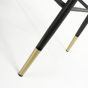 Cresworth Black Brushed Velvet Bar Stool with Gold Trim Legs (2pk)
