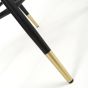 Cresworth Black Brushed Velvet Bar Stool with Gold Trim Legs (2pk)