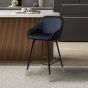Cresworth Black Brushed Velvet Bar Stool with Gold Trim Legs (2pk) by Shankar | Style Our Home