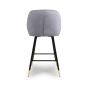 Cresworth Grey Brushed Velvet Bar Stool with Gold Trim Legs (2pk)