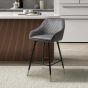 Cresworth Grey Brushed Velvet Bar Stool with Gold Trim Legs (2pk) by Shankar | Style Our Home