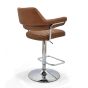 Carltmere Tan Leather Effect Swivel Bar Stool with Chrome Frame (2pk)