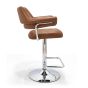 Carltmere Tan Leather Effect Swivel Bar Stool with Chrome Frame (2pk)