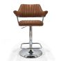 Carltmere Tan Leather Effect Swivel Bar Stool with Chrome Frame (2pk)