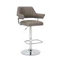 Carltmere Charcoal Leather Effect Swivel Bar Stool with Chrome Frame (2pk)