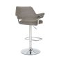 Carltmere Charcoal Leather Effect Swivel Bar Stool with Chrome Frame (2pk)