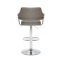 Carltmere Charcoal Leather Effect Swivel Bar Stool with Chrome Frame (2pk)