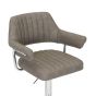 Carltmere Charcoal Leather Effect Swivel Bar Stool with Chrome Frame (2pk)