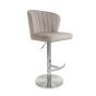 Carltmere Mink Brushed Velvet Swivel Bar Stool with Stainless Steel Base