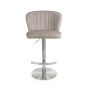 Carltmere Mink Brushed Velvet Swivel Bar Stool with Stainless Steel Base