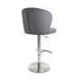 Carltmere Grey Brushed Velvet Swivel Bar Stool with Stainless Steel Base