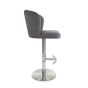Carltmere Grey Brushed Velvet Swivel Bar Stool with Stainless Steel Base
