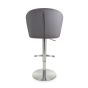 Carltmere Grey Brushed Velvet Swivel Bar Stool with Stainless Steel Base