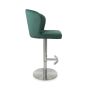 Carltmere Green Brushed Velvet Swivel Bar Stool with Stainless Steel Base