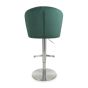 Carltmere Green Brushed Velvet Swivel Bar Stool with Stainless Steel Base