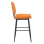 Cortodon Orange Real Leather Bar Stool with Black Metal Frame (2pk)