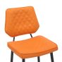 Cortodon Orange Real Leather Bar Stool with Black Metal Frame (2pk)