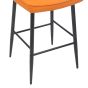 Cortodon Orange Real Leather Bar Stool with Black Metal Frame (2pk)