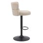 Meridston Cream Upholstered Adjustable Swivel Bar Stool with Black Base (2pk)