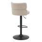 Meridston Cream Upholstered Adjustable Swivel Bar Stool with Black Base (2pk)