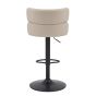 Meridston Cream Upholstered Adjustable Swivel Bar Stool with Black Base (2pk)