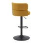 Meridston Mustard Upholstered Adjustable Swivel Bar Stool with Black Base (2pk)