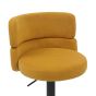Meridston Mustard Upholstered Adjustable Swivel Bar Stool with Black Base (2pk)