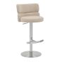 Meridston Cream Upholstered Adjustable Swivel Bar Stool with Chrome Base