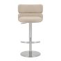 Meridston Cream Upholstered Adjustable Swivel Bar Stool with Chrome Base