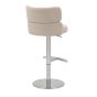 Meridston Cream Upholstered Adjustable Swivel Bar Stool with Chrome Base