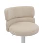 Meridston Cream Upholstered Adjustable Swivel Bar Stool with Chrome Base