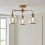Ashcrano Ceiling 3 Light Brushed Aged Brass by Gallary Living | Style Our Home