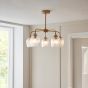 Ashcrano Ribbed 5 Pendant Light Brushed Aged Brass by Gallary Living | Style Our Home