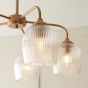 Ashcrano Ribbed 5 Pendant Light Brushed Aged Brass