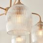 Ashcrano Ribbed 5 Pendant Light Brushed Aged Brass