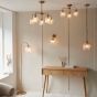 Ashcrano Ribbed 5 Pendant Light Brushed Aged Brass