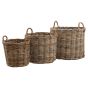 Set of 3 Kubu Rattan Round Storage Baskets by Hill Interiors | Style Our Home  
