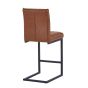 Ainslvell Tuscan Tan Leather Effect Cross Stitch Bar Stool with Black Metal Frame