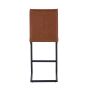 Ainslvell Tuscan Tan Leather Effect Cross Stitch Bar Stool with Black Metal Frame