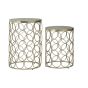 Templexa Marble and Nickel Finish Set of 2 Side Tables by Prestige Designs | Style Our Home