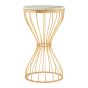 Templexa White Marble and Gold Base Round Side Table by Prestige Designs | Style Our Home