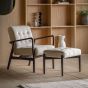 Humberto Footstool Cream Faux Sheepskin