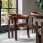 Ondaro Dining Chair Brown Leather by Gallery Living | Style Our Home