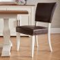 Belgrave Ivory Uph Chair - Espresso Faux Leather (Pair) by Bentley Designs | Style Our Home