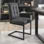 Marque Upholstered Cantilever Chair - Dark Grey Fabric (Pair) - Style Our Home