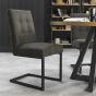 Marque Upholstered Cantilever Chair - Dark Grey Fabric (Pair) - Style Our Home