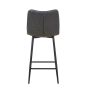 Norwoford Grey Leather Look Upholstered Bar Stool with Black Metal Frame