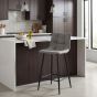 Norwoford Grey Leather Look Upholstered Bar Stool with Black Metal Frame by Shankar | Style Our Home