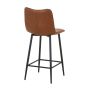 Norwoford Tuscan Tan Leather Look Upholstered Bar Stool with Black Metal Frame