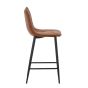 Norwoford Tuscan Tan Leather Look Upholstered Bar Stool with Black Metal Frame